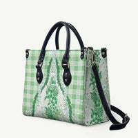 Aloha Hawaii Palaka Leather Bag Green Plumeria Lei LT05 Green - Polynesian Pride