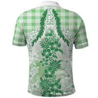 Aloha Hawaii Palaka Polo Shirt Green Plumeria Lei - Polynesian Pride