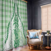 Aloha Hawaii Palaka Window Curtain Green Plumeria Lei - Polynesian Pride