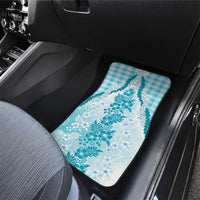 Aloha Hawaii Palaka Car Mats Blue Plumeria Lei - Polynesian Pride