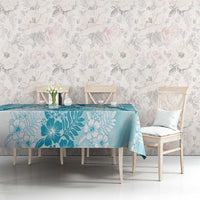 Aloha Hawaii Palaka Tablecloth Blue Plumeria Lei - Polynesian Pride