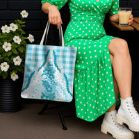 Aloha Hawaii Palaka Tote Bag Blue Plumeria Lei - Polynesian Pride