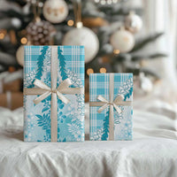 Aloha Hawaii Palaka Wrapping Paper Blue Plumeria Lei