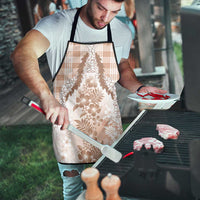 Aloha Hawaii Palaka Apron Beige Plumeria Lei - Polynesian Pride