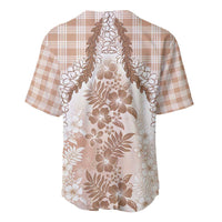Aloha Hawaii Palaka Baseball Jersey Beige Plumeria Lei - Polynesian Pride