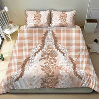Aloha Hawaii Palaka Bedding Set Beige Plumeria Lei - Polynesian Pride