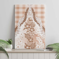 Aloha Hawaii Palaka Canvas Wall Art Beige Plumeria Lei - Polynesian Pride