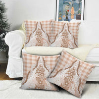 Aloha Hawaii Palaka Pillow Cover Beige Plumeria Lei - Polynesian Pride