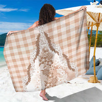 Aloha Hawaii Palaka Sarong Beige Plumeria Lei - Polynesian Pride