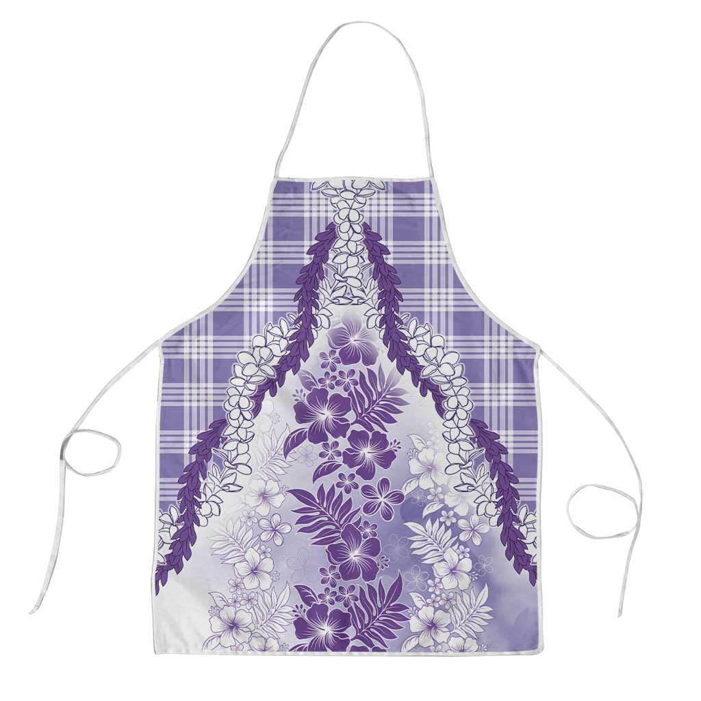 Aloha Hawaii Palaka Apron Purple Plumeria Lei - Polynesian Pride