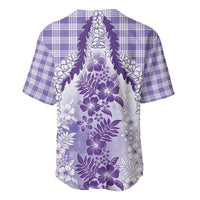 Aloha Hawaii Palaka Baseball Jersey Purple Plumeria Lei - Polynesian Pride
