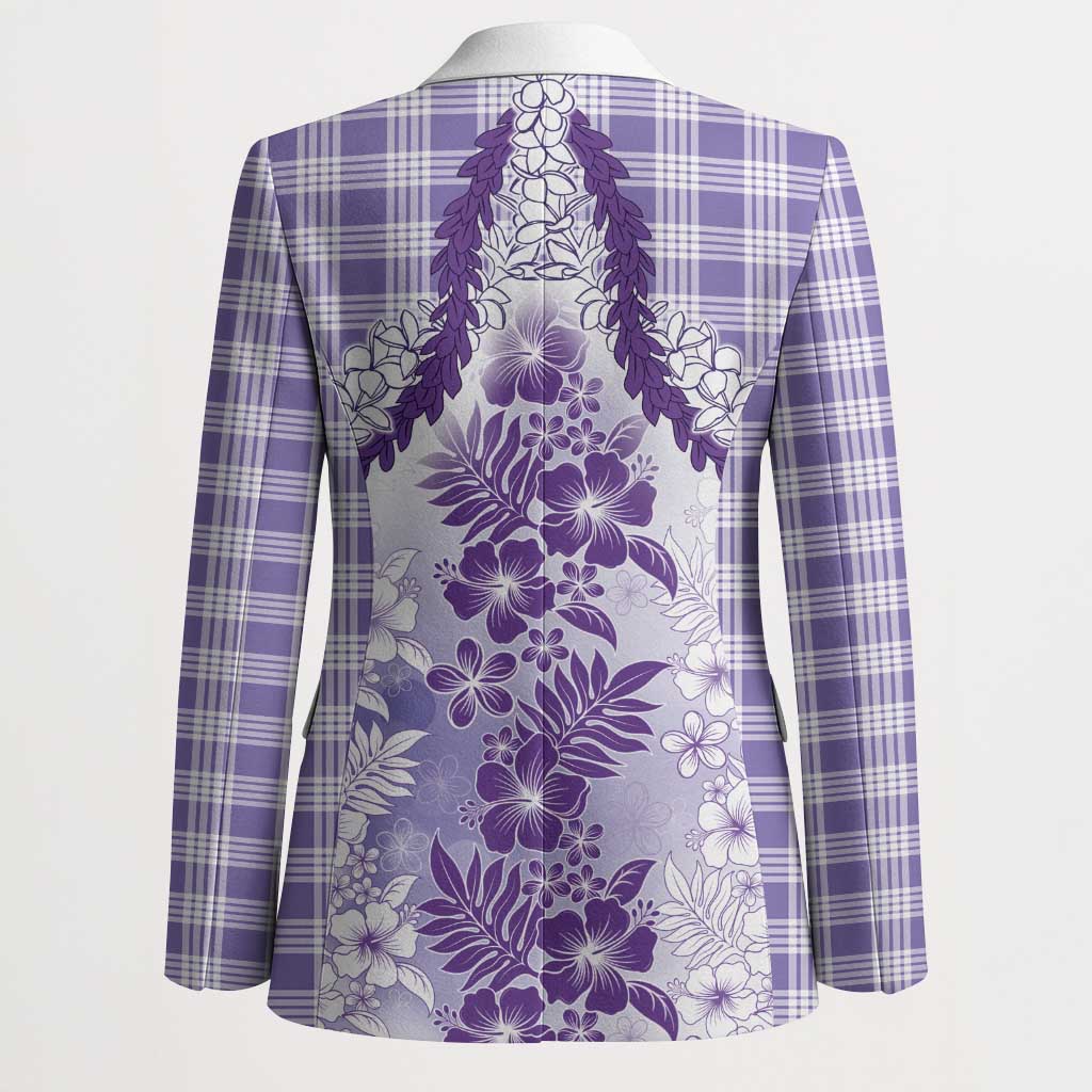 Aloha Hawaii Palaka Blazer Purple Plumeria Lei - Polynesian Pride