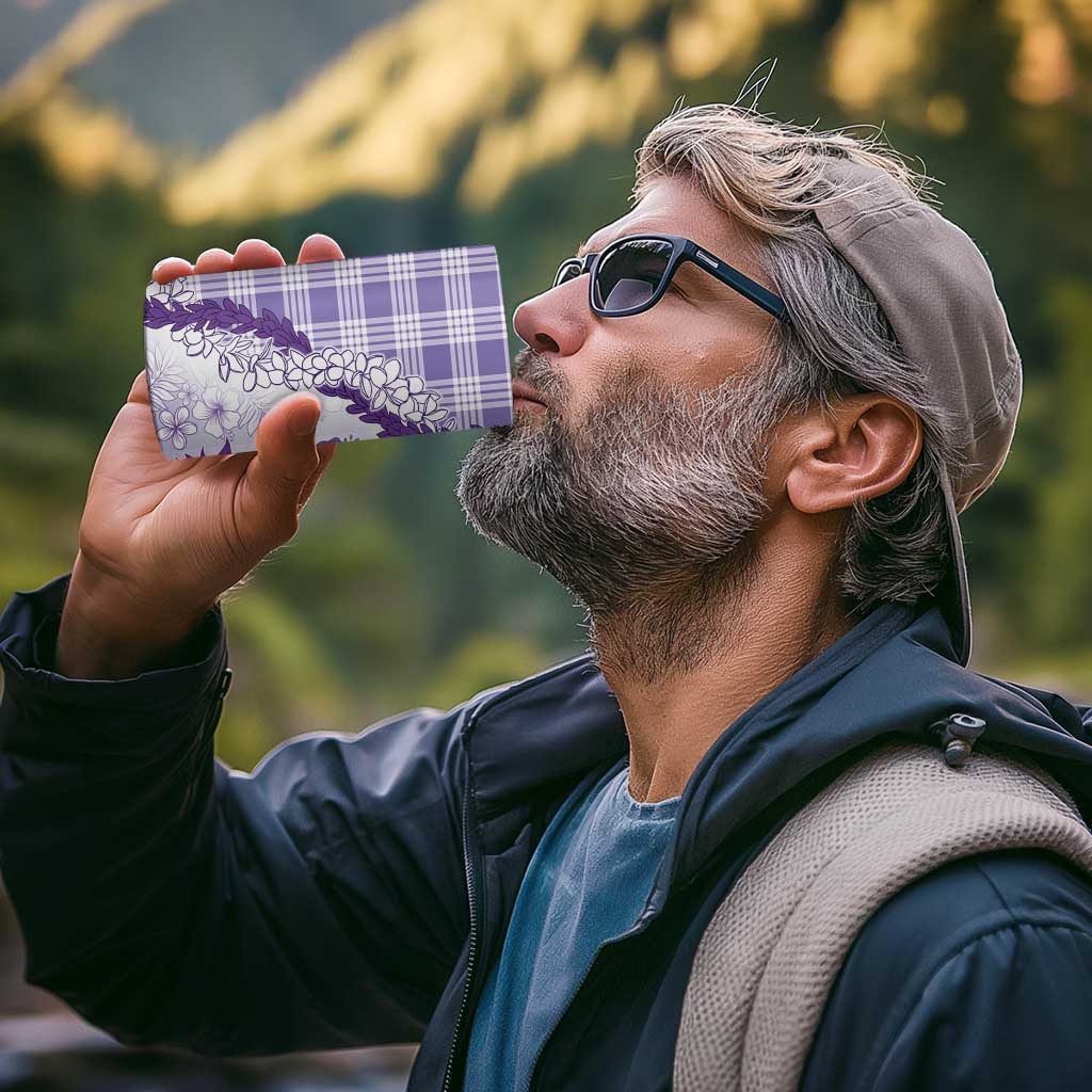 Aloha Hawaii Palaka 4 in 1 Can Cooler Tumbler Purple Plumeria Lei - Polynesian Pride
