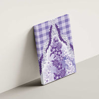 Aloha Hawaii Palaka Canvas Wall Art Purple Plumeria Lei - Polynesian Pride