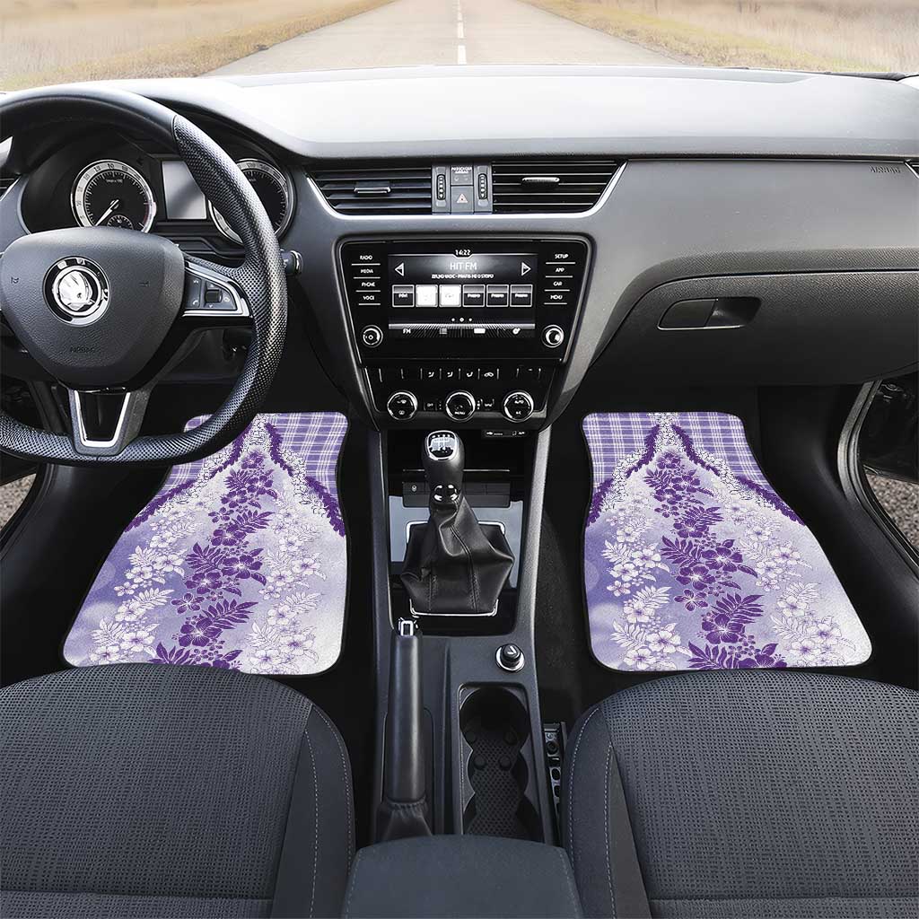 Aloha Hawaii Palaka Car Mats Purple Plumeria Lei - Polynesian Pride