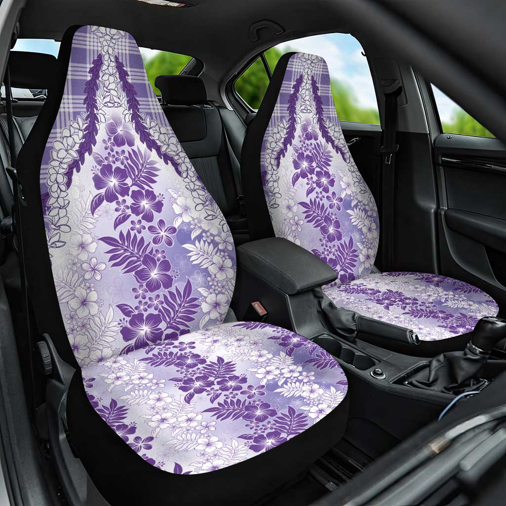 Aloha Hawaii Palaka Car Seat Cover Purple Plumeria Lei - Polynesian Pride
