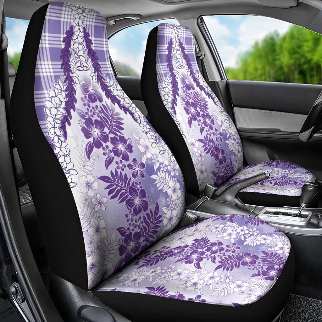 Aloha Hawaii Palaka Car Seat Cover Purple Plumeria Lei - Polynesian Pride