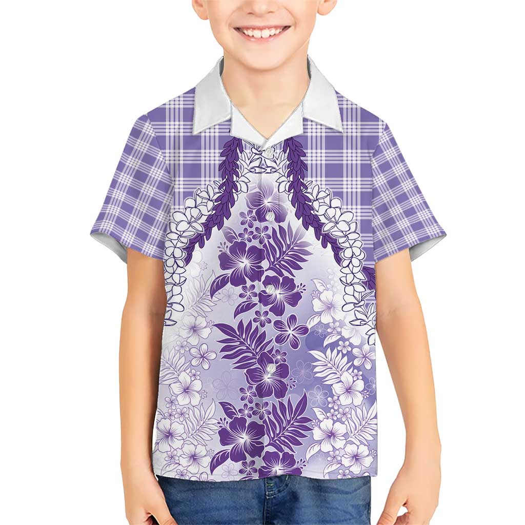 Aloha Hawaii Palaka Hawaiian Shirt Purple Plumeria Lei - Polynesian Pride