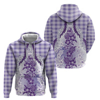 Aloha Hawaii Palaka Hoodie Purple Plumeria Lei - Polynesian Pride