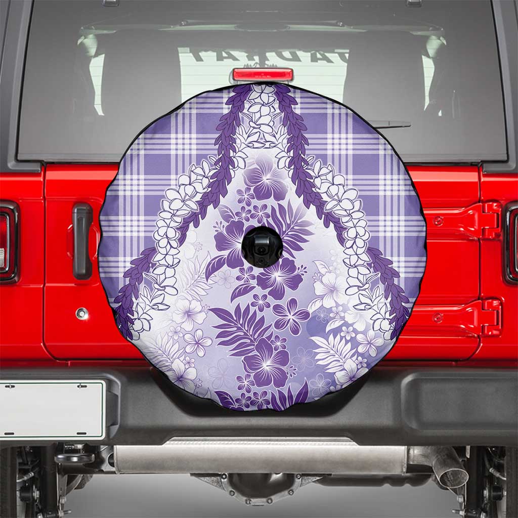 Aloha Hawaii Palaka Spare Tire Cover Purple Plumeria Lei - Polynesian Pride
