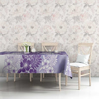 Aloha Hawaii Palaka Tablecloth Purple Plumeria Lei - Polynesian Pride