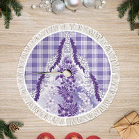 Aloha Hawaii Palaka Tree Skirt Purple Plumeria Lei - Polynesian Pride