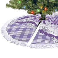 Aloha Hawaii Palaka Tree Skirt Purple Plumeria Lei - Polynesian Pride