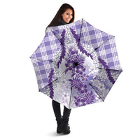 Aloha Hawaii Palaka Umbrella Purple Plumeria Lei - Polynesian Pride