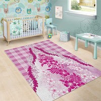 Aloha Hawaii Palaka Area Rug Pink Plumeria Lei - Polynesian Pride