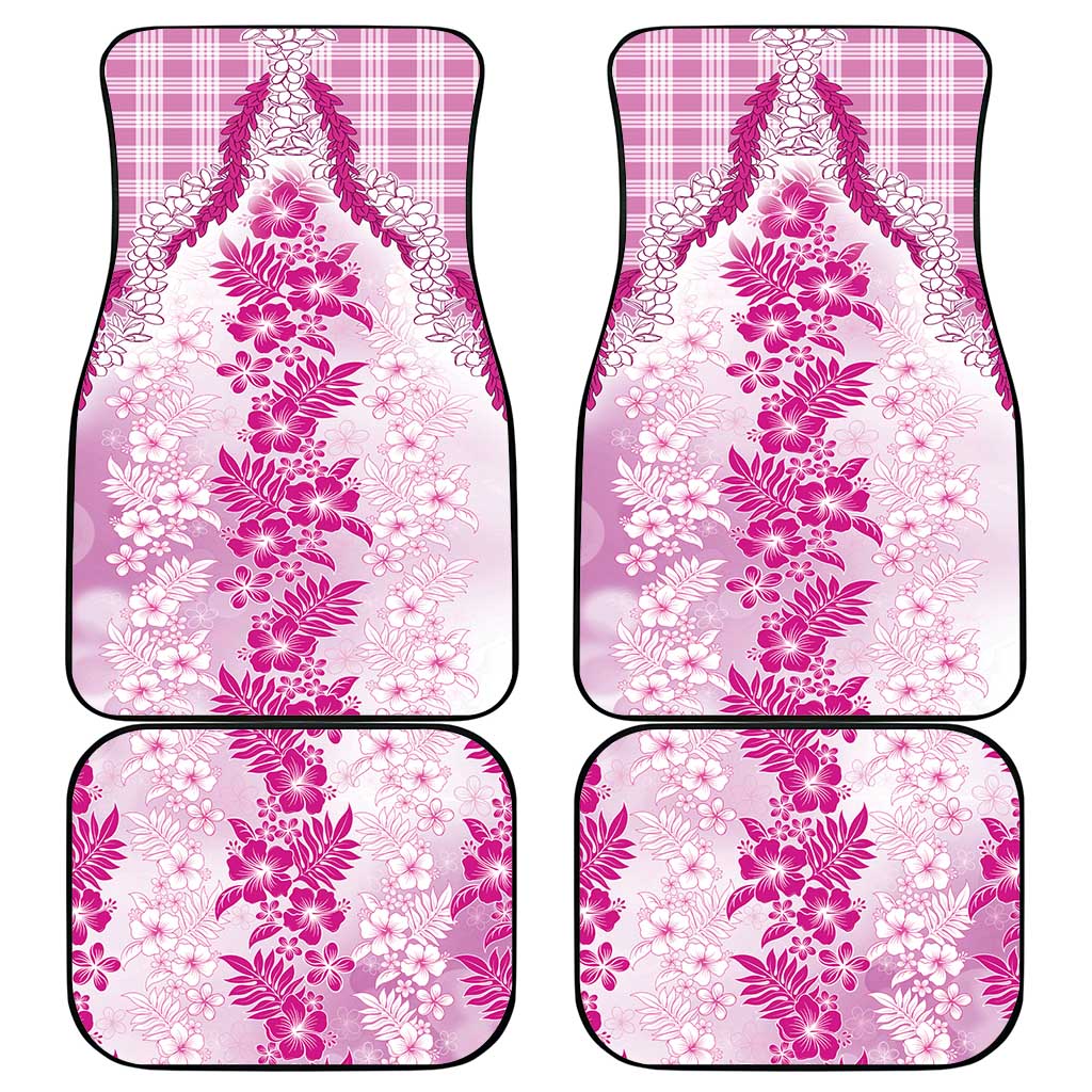 Aloha Hawaii Palaka Car Mats Pink Plumeria Lei - Polynesian Pride