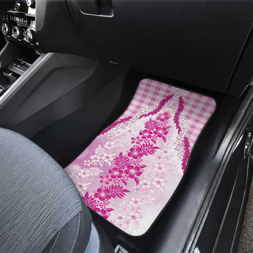Aloha Hawaii Palaka Car Mats Pink Plumeria Lei - Polynesian Pride