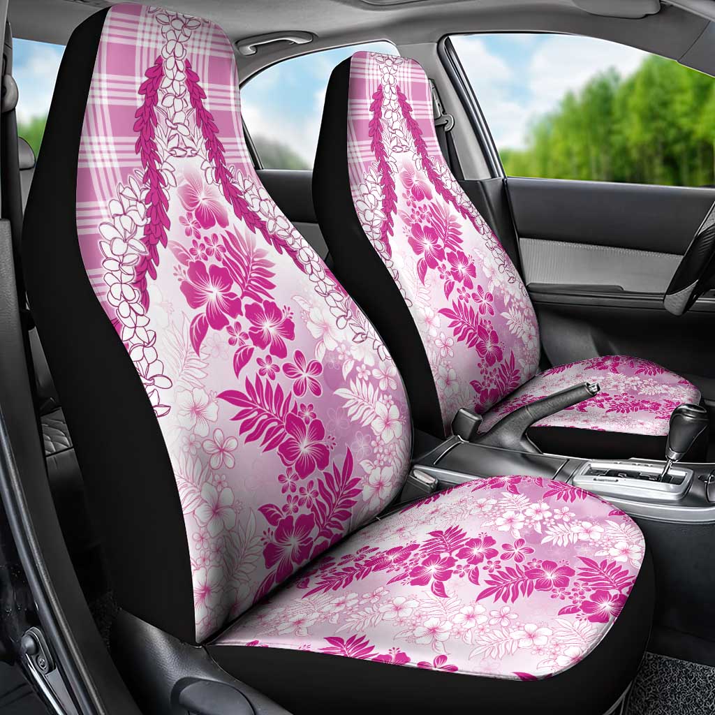 Aloha Hawaii Palaka Car Seat Cover Pink Plumeria Lei - Polynesian Pride