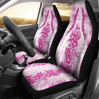 Aloha Hawaii Palaka Car Seat Cover Pink Plumeria Lei - Polynesian Pride
