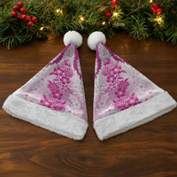 Aloha Hawaii Palaka Christmas Santa Hat Pink Plumeria Lei - Polynesian Pride