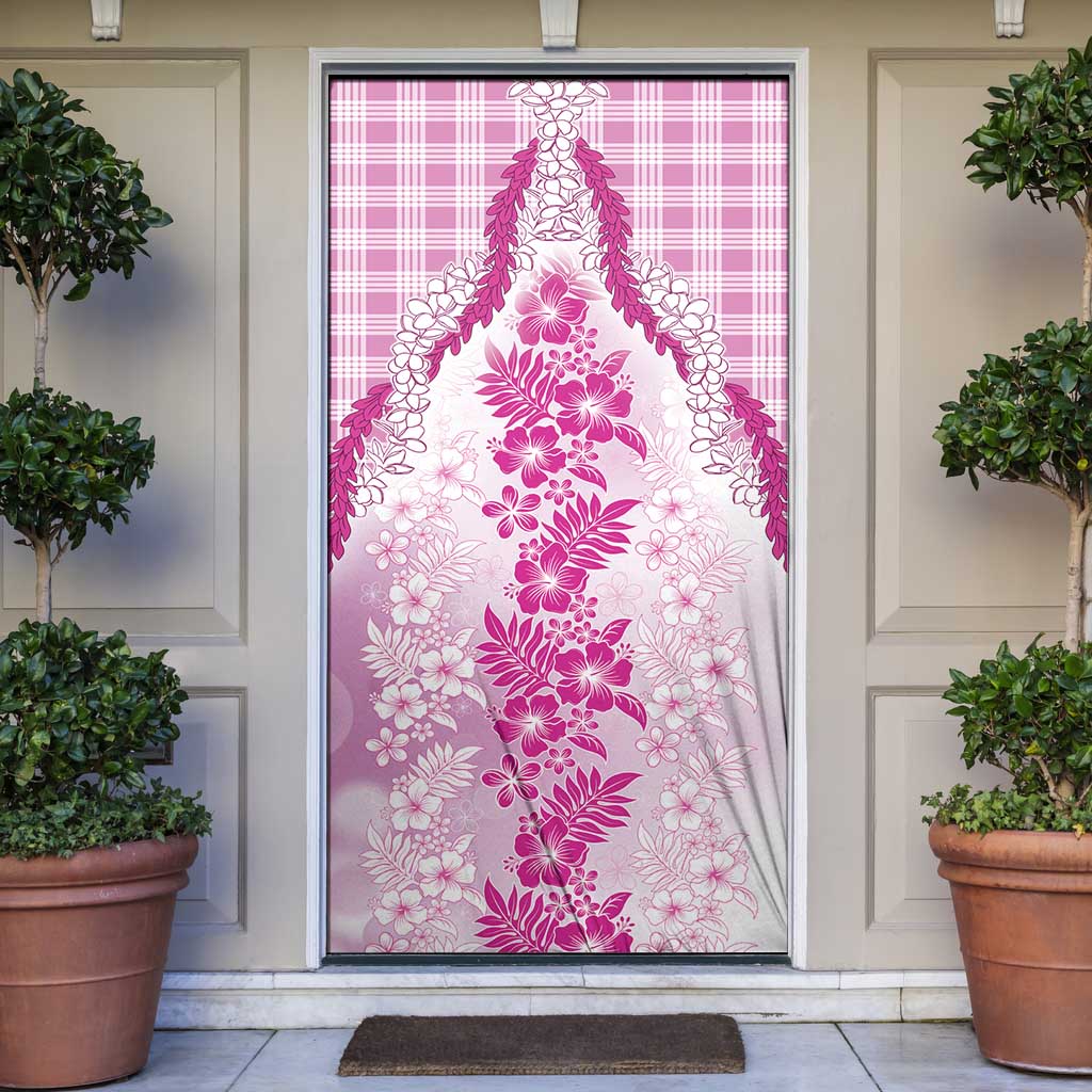 Aloha Hawaii Palaka Door Cover Pink Plumeria Lei - Polynesian Pride