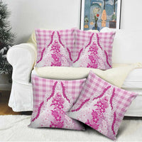 Aloha Hawaii Palaka Pillow Cover Pink Plumeria Lei - Polynesian Pride