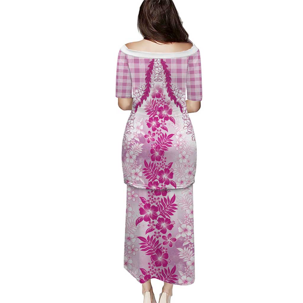 Aloha Hawaii Palaka Puletasi Pink Plumeria Lei - Polynesian Pride