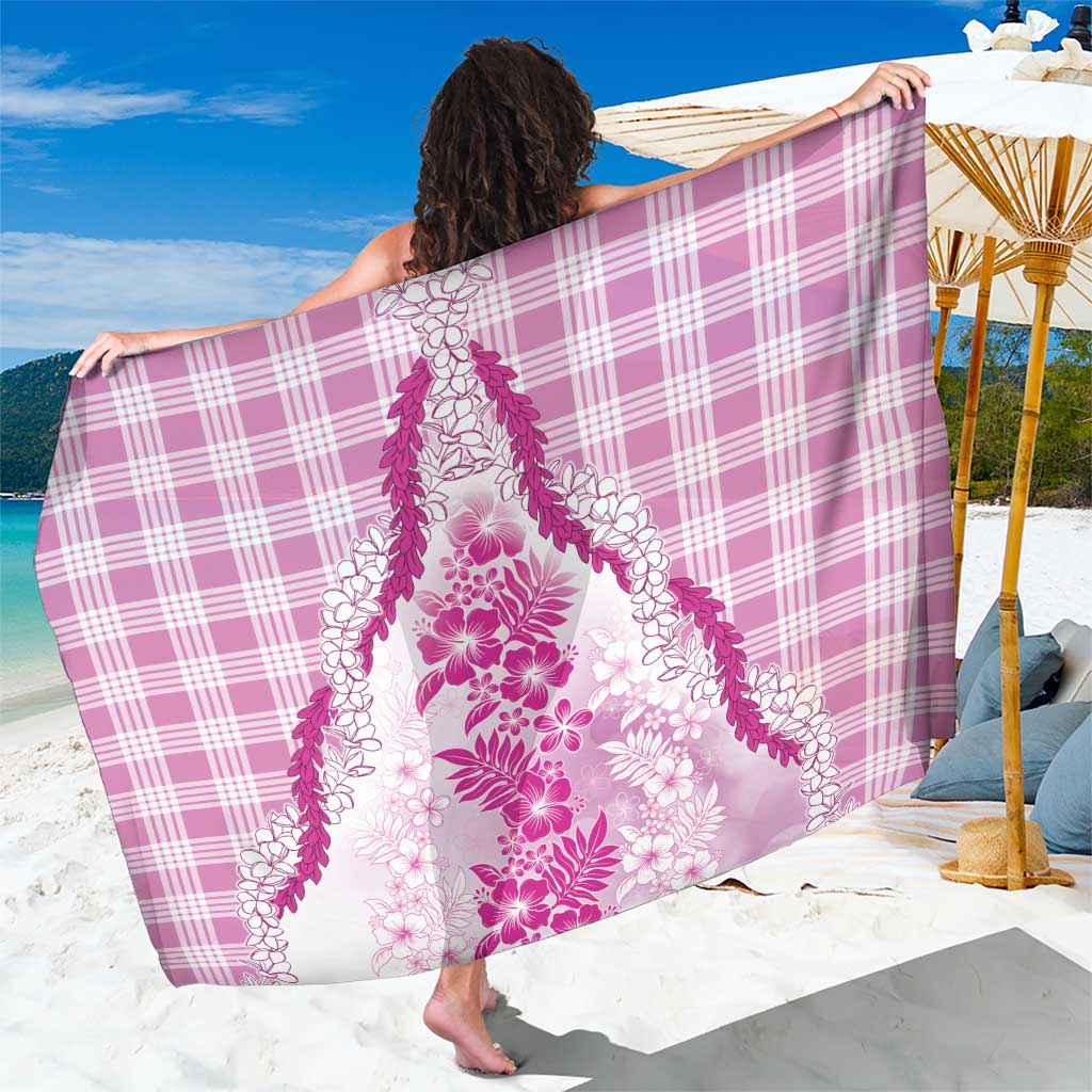 Aloha Hawaii Palaka Sarong Pink Plumeria Lei - Polynesian Pride