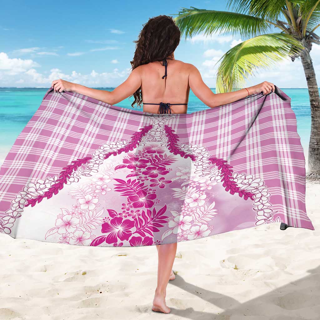 Aloha Hawaii Palaka Sarong Pink Plumeria Lei - Polynesian Pride