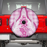 Aloha Hawaii Palaka Spare Tire Cover Pink Plumeria Lei - Polynesian Pride