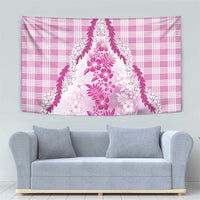 Aloha Hawaii Palaka Tapestry Pink Plumeria Lei - Polynesian Pride