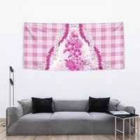 Aloha Hawaii Palaka Tapestry Pink Plumeria Lei - Polynesian Pride