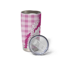 Aloha Hawaii Palaka Tumbler Cup Pink Plumeria Lei - Polynesian Pride