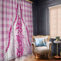 Aloha Hawaii Palaka Window Curtain Pink Plumeria Lei - Polynesian Pride