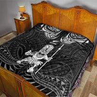 New Zealand Maori Taiaha Quilt Tiki Warrior Black LT05 - Polynesian Pride