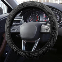 New Zealand Maori Taiaha Steering Wheel Cover Tiki Warrior Black LT05 - Polynesian Pride