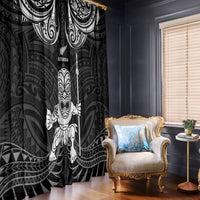 New Zealand Maori Taiaha Window Curtain Tiki Warrior Black LT05 - Polynesian Pride