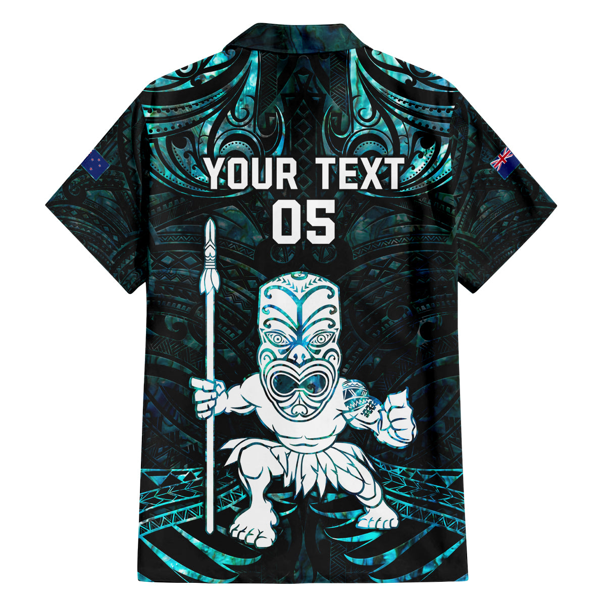 Custom New Zealand Maori Taiaha Family Matching Tank Maxi Dress and Hawaiian Shirt Tiki Warrior Paua Shell LT05 - Polynesian Pride