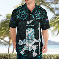 Custom New Zealand Maori Taiaha Hawaiian Shirt Tiki Warrior Paua Shell LT05 - Polynesian Pride