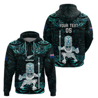 Custom New Zealand Maori Taiaha Hoodie Tiki Warrior Paua Shell LT05 - Polynesian Pride